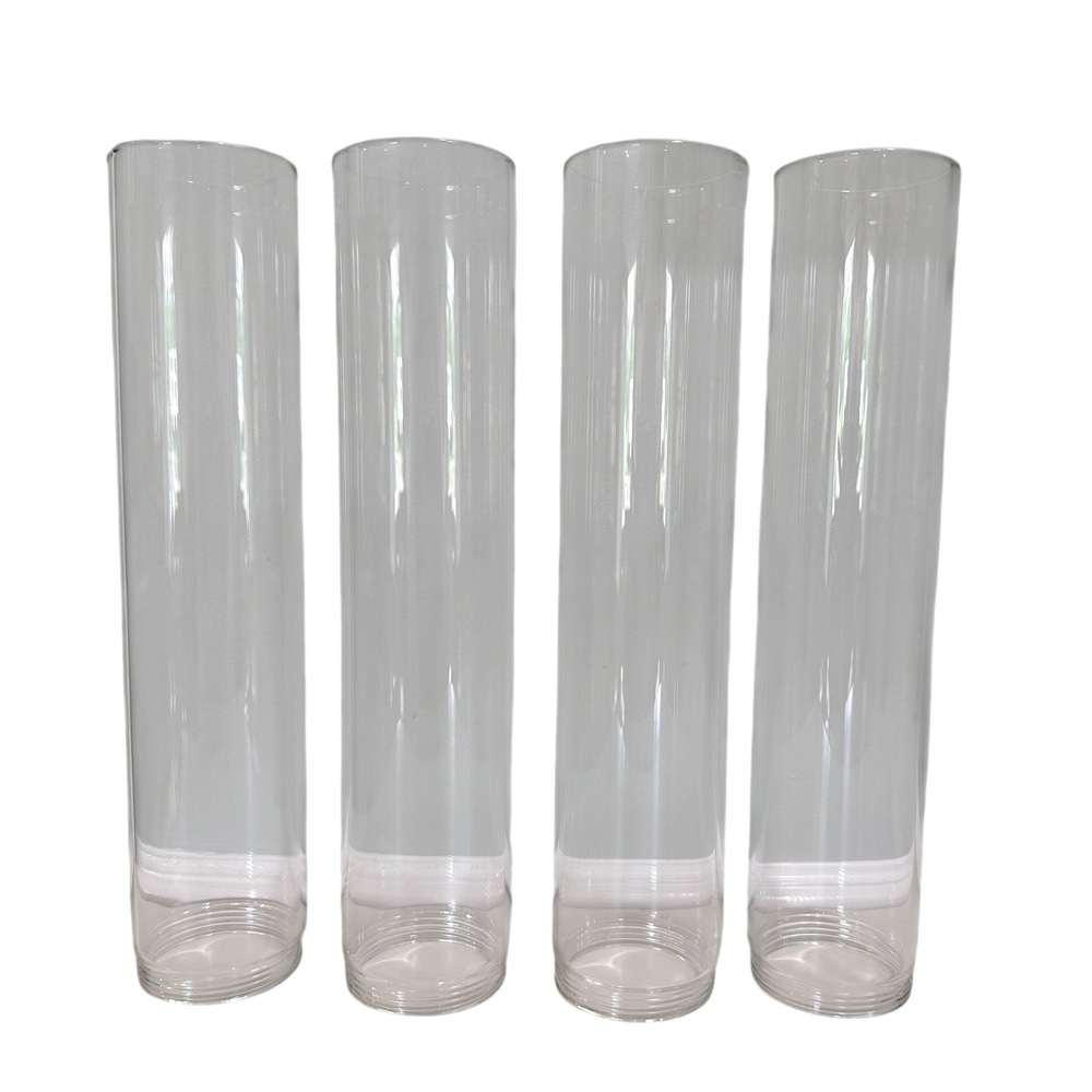 Champagne Brass Wall Sconces (2) Clear Glass Tube Vanity Lights Bathroom Hallway - Picture 11 of 16